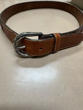 Vintage GAP Leather Beaded Belt Southwestern Boho USA Size 34